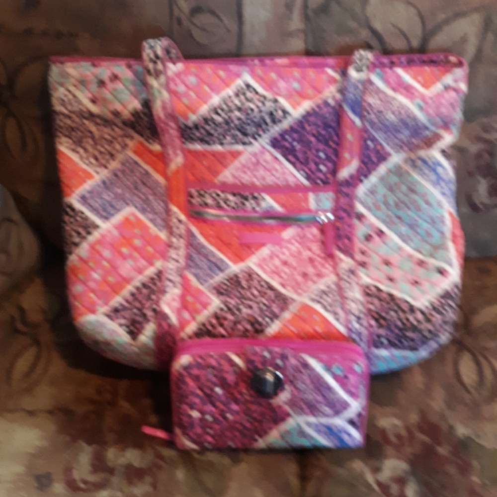 Vera Bradley iconic tote + turnlock wallet